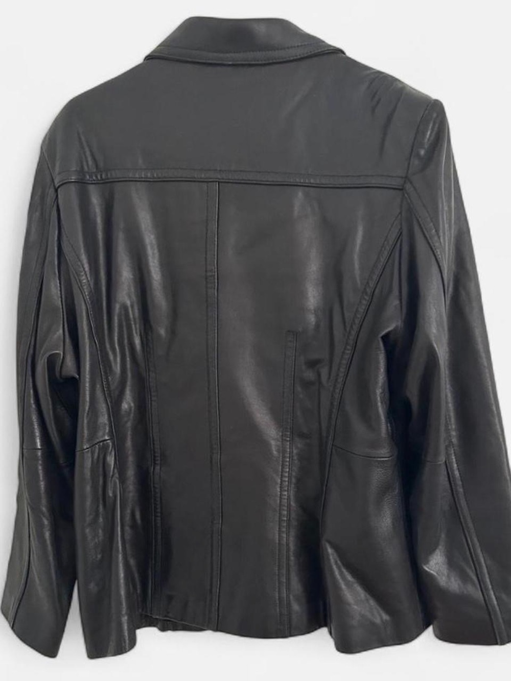 Avanti Women’s Black 100% Real Leather Jacket - Classic Panel Design (Size 2XL)